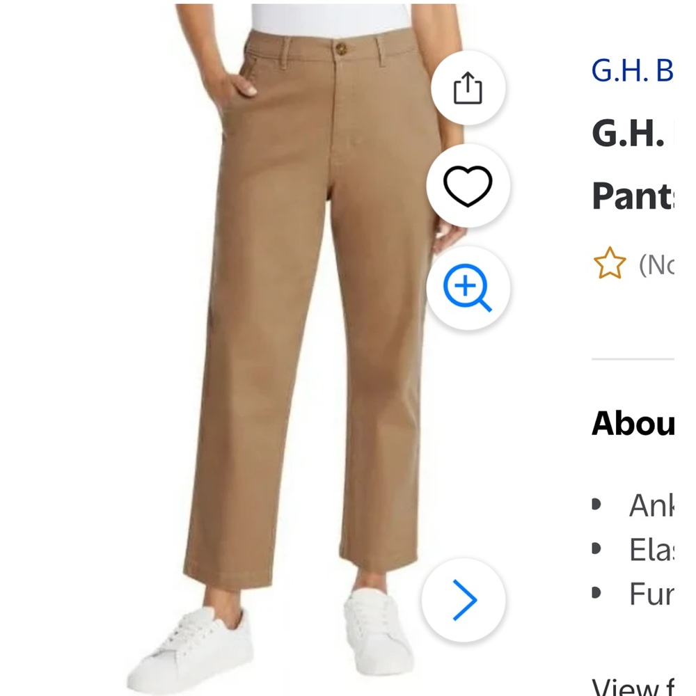 G. H. Bass & Co Women’s Chino Ankle Pants